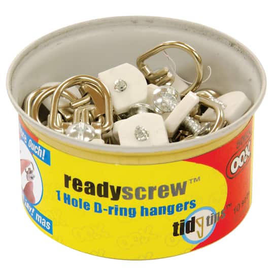 Ook ReadyScrew&#x2122; D-Ring 1 Hole Hangers, 10ct.